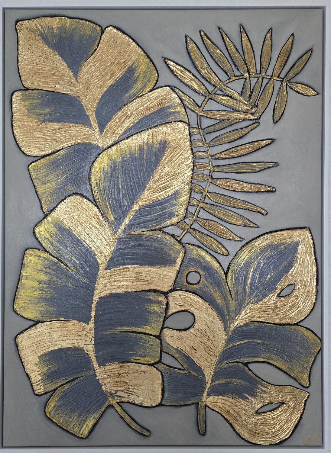 Das Goldene  Blatt Tatjana Eckert Peinture originale à vendre