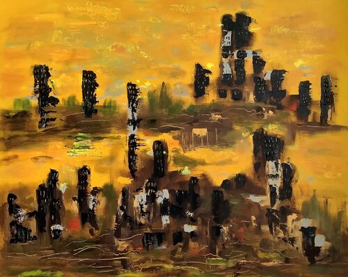 FALLEN CITY (from the Nature of Cities Series) by Helen Fortin, Painting for Sale on Singulart