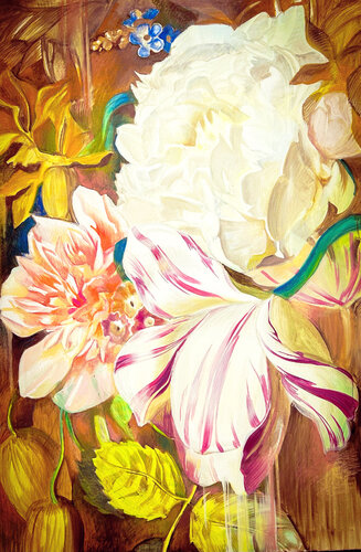 The Peony and Tulip di Baroque Anarchist, Pittura in vendita su Singulart