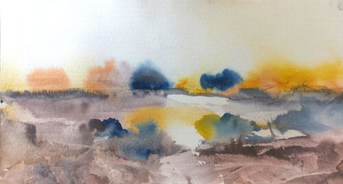Landschaft abstrakt von Gina Stöcklein, Malerei kaufen auf Singulart
