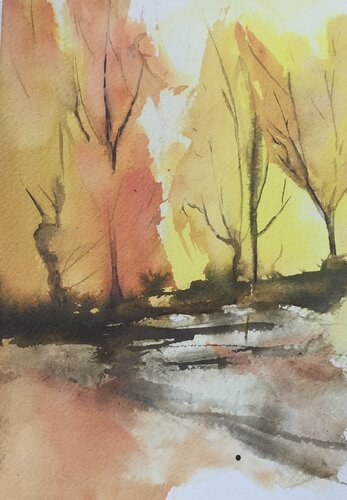 Herbstlandschaft van Gina Stöcklein, Schilderij te koop op Singulart