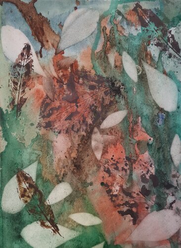 Herbstblätter van Gina Stöcklein, Schilderij te koop op Singulart