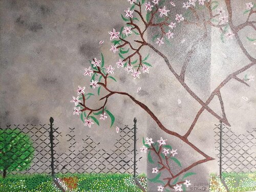 Opus VII – Blossoms Beyond the Fence by Sotiris Christodoulou, Painting for Sale on Singulart