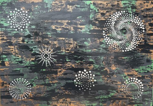 Opus X –  Emerald Constellation Grove di Sotiris Christodoulou, Pittura in vendita su Singulart