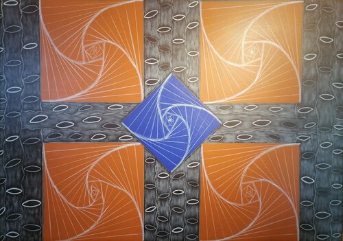 Opus XXVIII – Terracotta Orbit by Sotiris Christodoulou, Painting for Sale on Singulart