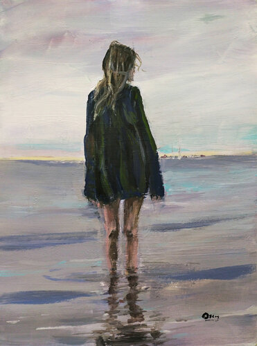 w-beach 2 van Oscar Alvarez Pardo, Werk op papier te koop op Singulart