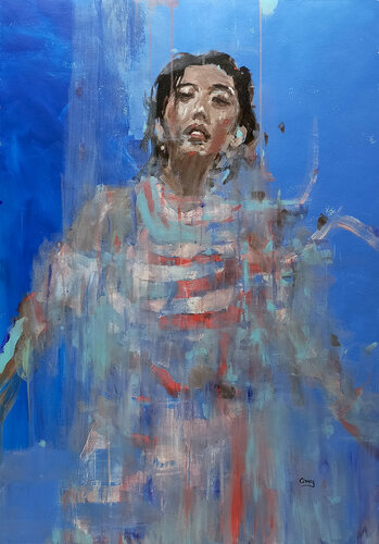 blue nostalgia van Oscar Alvarez Pardo, Werk op papier te koop op Singulart