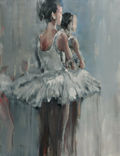 Ballet dancers 2 van Oscar Alvarez Pardo, Werk op papier te koop op Singulart