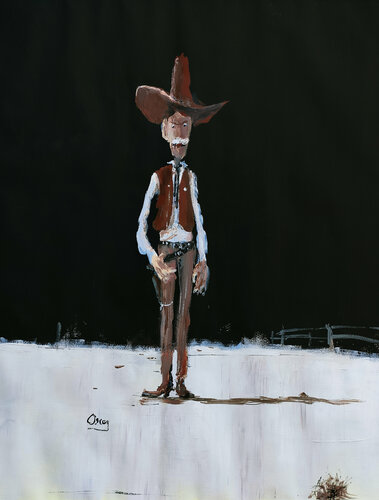 The old sheriff van Oscar Alvarez Pardo, Werk op papier te koop op Singulart