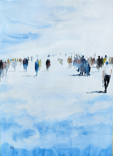 Walks through the sky -40 by Oscar Alvarez Pardo, Work on Paper for Sale on Singulart