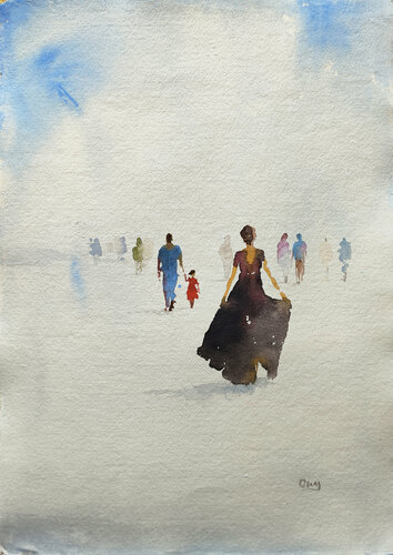 Walks through the sky -44 di Oscar Alvarez Pardo, Opera su carta in vendita su Singulart