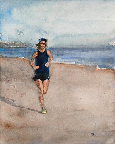 runner 1 van Oscar Alvarez Pardo, Werk op papier te koop op Singulart