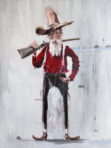 cartoon cowboy 3 di Oscar Alvarez Pardo, Pittura in vendita su Singulart
