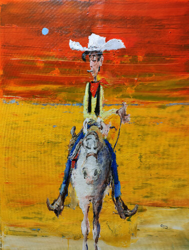 Lucky Luke...3 di Oscar Alvarez Pardo, Pittura in vendita su Singulart
