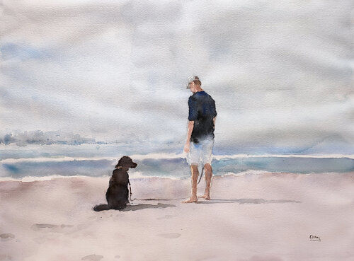 h-beach 1 di Oscar Alvarez Pardo, Opera su carta in vendita su Singulart