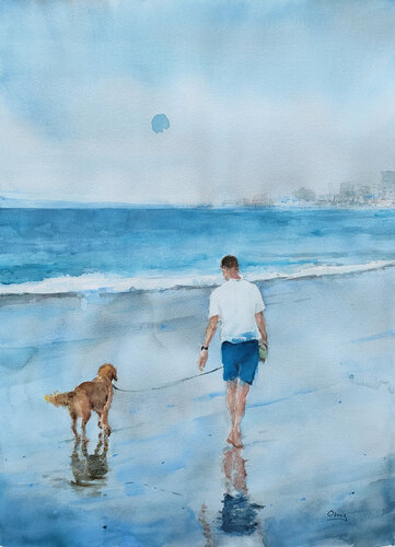 h-beach 2 by Oscar Alvarez Pardo, Work on Paper for Sale on Singulart