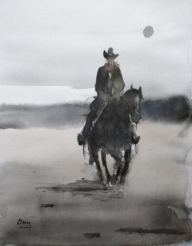 cowboy 11 di Oscar Alvarez Pardo, Opera su carta in vendita su Singulart
