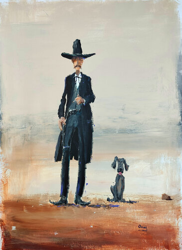 cartoon cowboy 4 -The bounty hunter- di Oscar Alvarez Pardo, Opera su carta in vendita su Singulart
