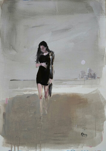 22 - beach van Oscar Alvarez Pardo, Werk op papier te koop op Singulart