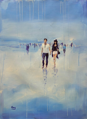 Walks through the sky...blue by Oscar Alvarez Pardo, Work on Paper for Sale on Singulart