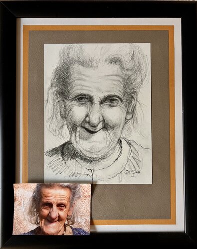 Retrato anciana dibujo sobre papel par Rosario Sada, Dessin en vente sur Singulart