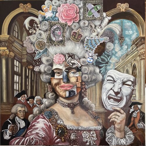 In PRAISE of MASKS, WIGS, & the SECRETS THEY KEEP von Painting Queen, Malerei kaufen auf Singulart