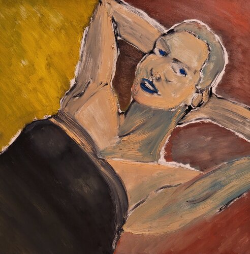 Blue Lipstick de john hershey, Pintura a la venta en Singulart