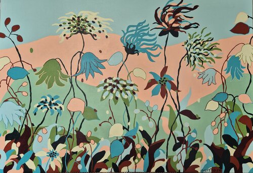Imaginery Field of Flowers 2 by Sharon Perry Turbiner - Sharon's Art, Painting for Sale on Singulart