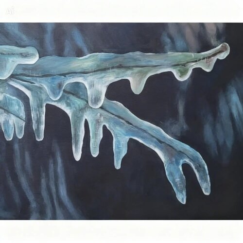 A Frozen Branch von Sharon Perry Turbiner - Sharon's Art, Malerei kaufen auf Singulart