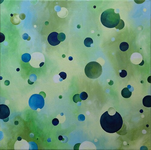 Cool Circles de Sharon Perry Turbiner - Sharon's Art, Pintura a la venta en Singulart