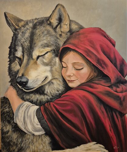 Rotkäppchen (Friedensversion) van Eva-Maria Arnold, Schilderij te koop op Singulart
