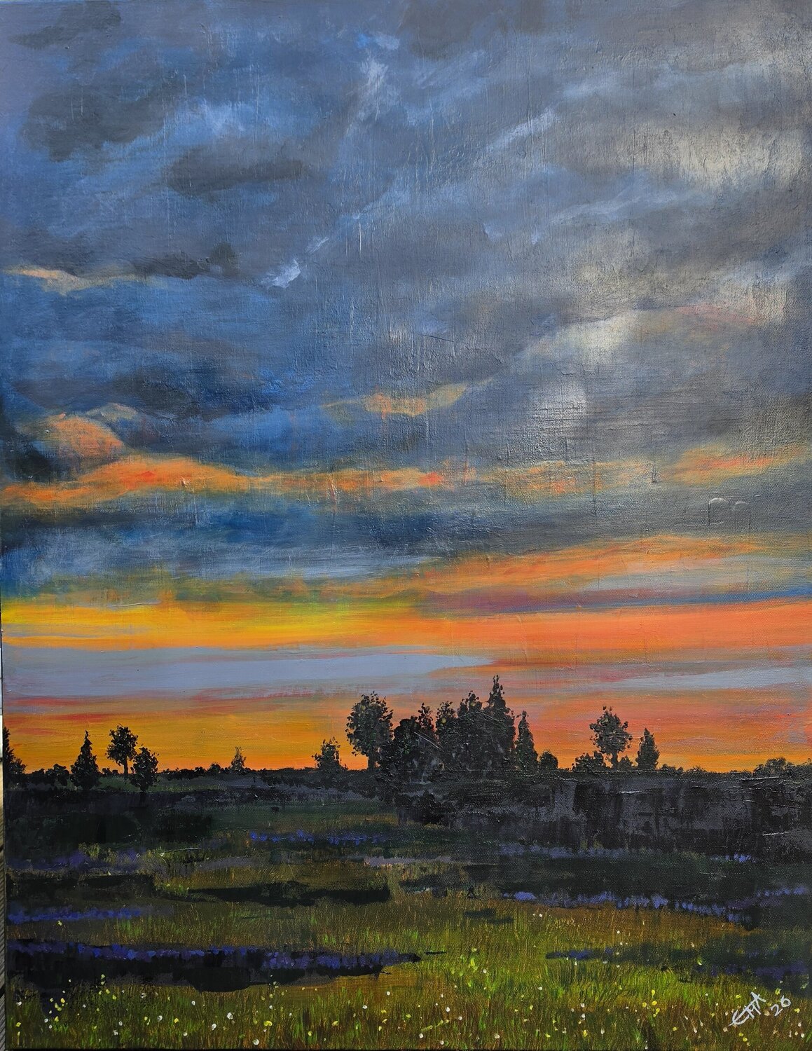 Abendrot I Eva-Maria Arnold Original painting for sale