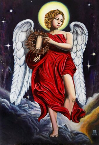 El Arcángel Sariel con la corona de espinas. von Antonio Fellini, Malerei kaufen auf Singulart