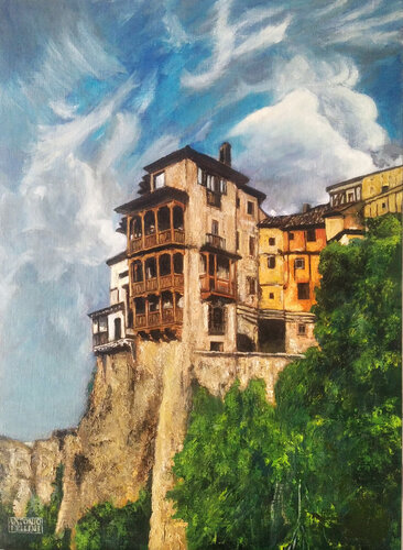 Cuenca. Casas colgadas. von Antonio Fellini, Malerei kaufen auf Singulart