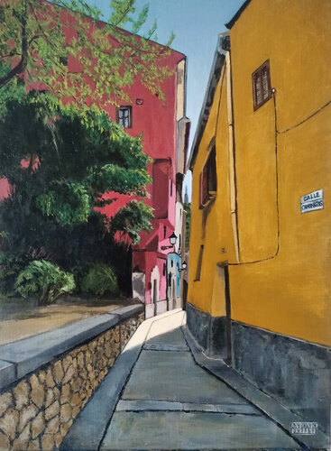 Cuenca. Calle Canónigos by Antonio Fellini, 油畫 for Sale on Singulart