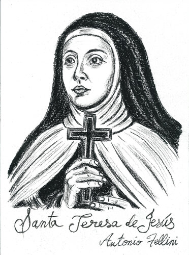 Estudio para Santa Teresa de Jesús by Antonio Fellini, 소묘 for Sale on Singulart