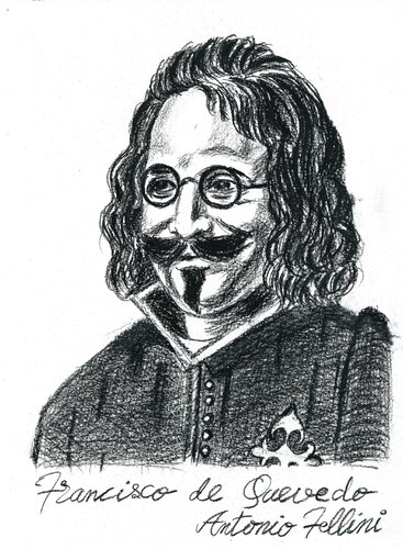 Estudio para Quevedo by Antonio Fellini, Drawing for Sale on Singulart