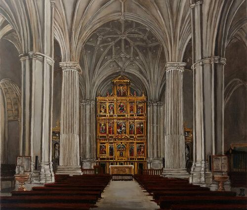 San Clemente. Iglesia parroquial de Santiago Apóstol. von Antonio Fellini, Malerei kaufen auf Singulart