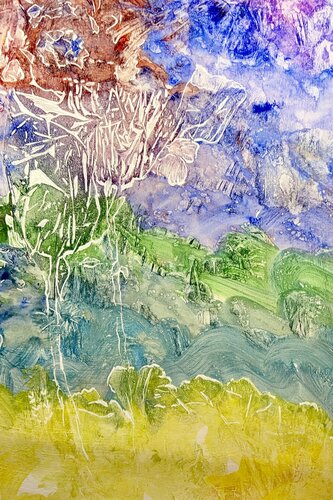 Three Flowers on the Left von Janet LaPelusa, Malerei kaufen auf Singulart