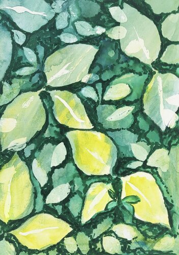 Radiant Network of Green de Janet LaPelusa, Pintura a la venta en Singulart