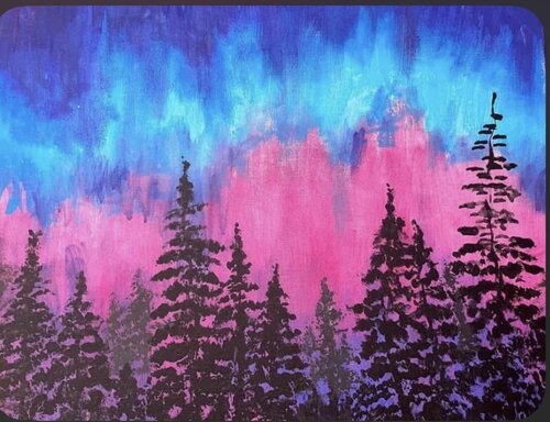 Pines and Sky von Janet LaPelusa, Malerei kaufen auf Singulart