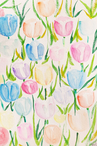Tulip Pastels von Janet LaPelusa, Malerei kaufen auf Singulart