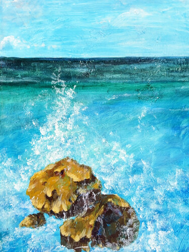 Ocean Spray on a Sunny Day von Janet LaPelusa, Malerei kaufen auf Singulart