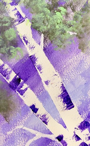 Purple Birch di Janet LaPelusa, Pittura in vendita su Singulart
