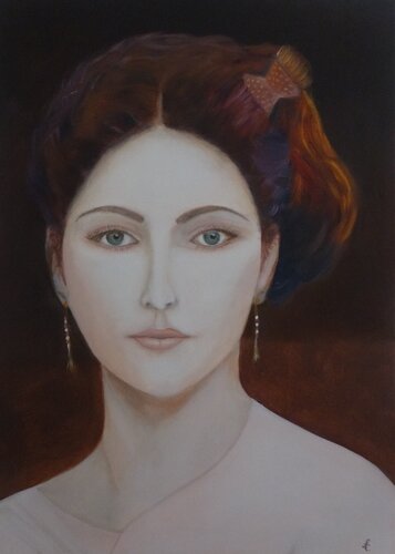 Anne from Spain  (framed american style) by Lydia Habers-Canclaux, Painting for Sale on Singulart