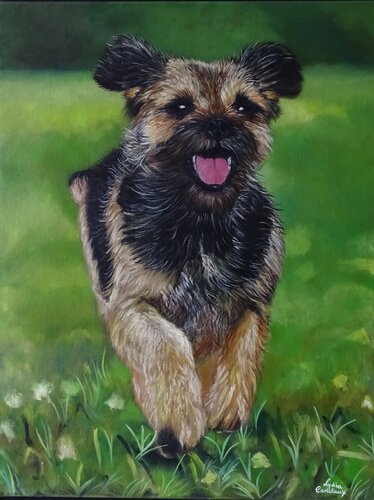 ARAMIS ( the dog, famed in American-style) von Lydia Habers-Canclaux, Malerei kaufen auf Singulart