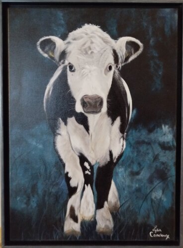 Katlijn the little calf de Lydia Habers-Canclaux, Pintura a la venta en Singulart