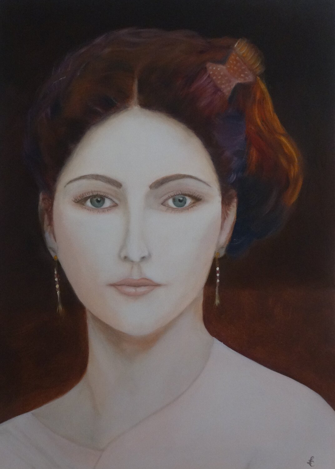 Anne from Spain  (framed american style) Lydia Habers-Canclaux Originalgemälde zu verkaufen