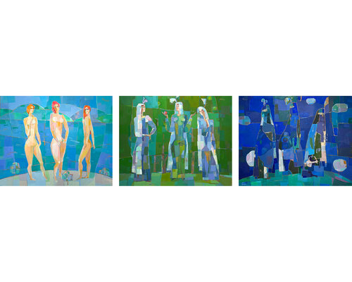The Three Graces (Disappearance of Woman), triptych by Nodir Shoabduraximov, Painting for Sale on Singulart