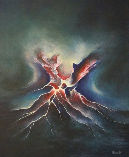 Racines du magma par Marc Pintaud, Peinture en vente sur Singulart